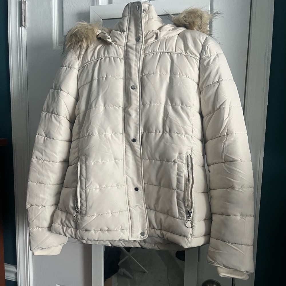 Royal Matrix Puffer Coat with Attachable Hood